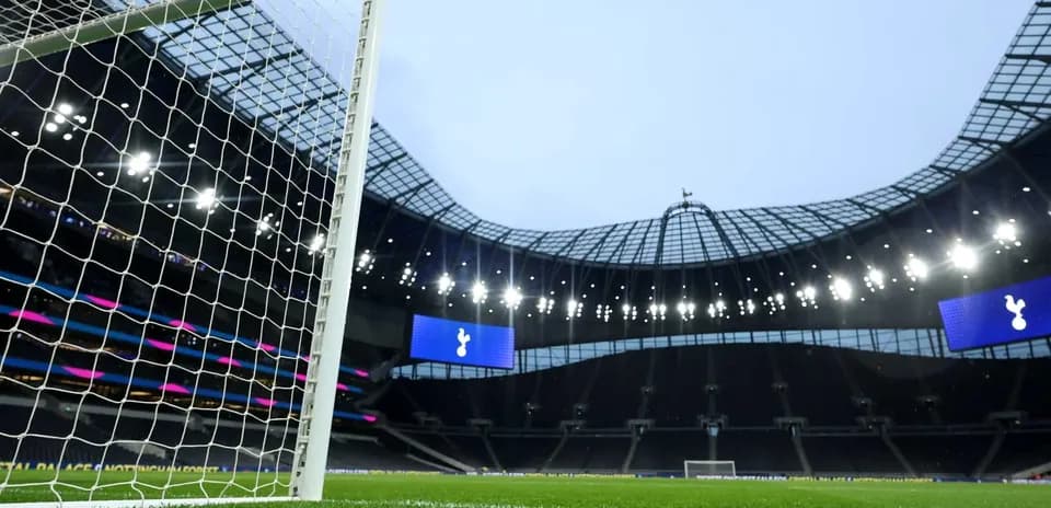 View of Tottenham Hotspur Stadium from goalpost