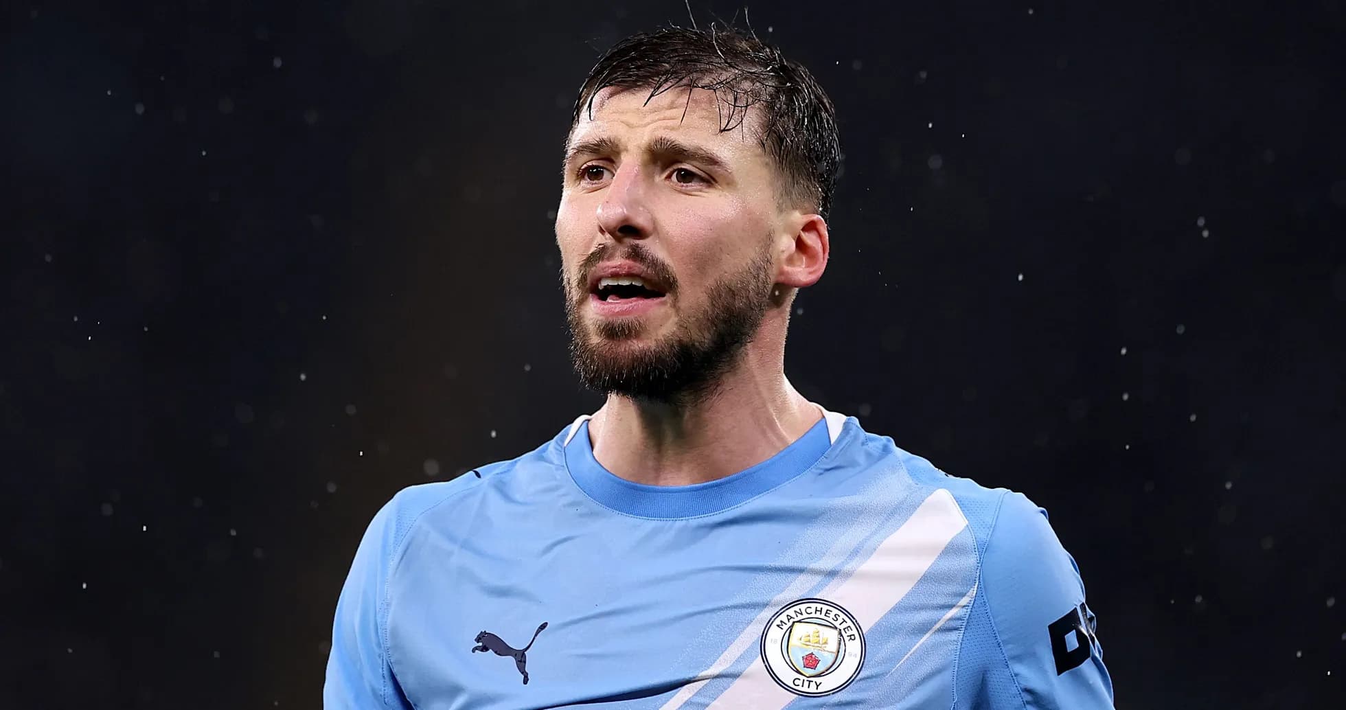 Player wearing Manchester City kit during match