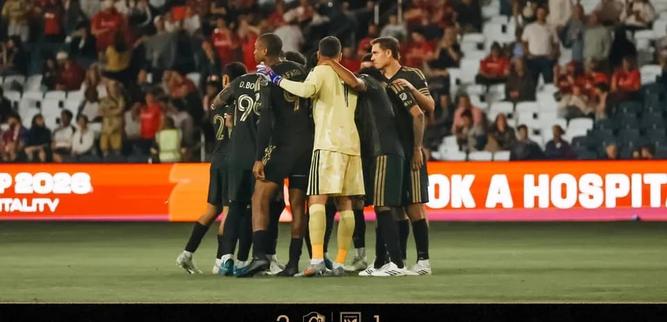 Los Angeles FC II celebrating victory over St. Louis City II