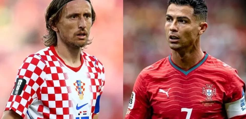 Luka Modric and Cristiano Ronaldo in match