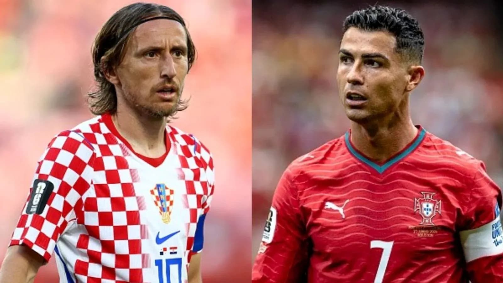 Luka Modric and Cristiano Ronaldo in match