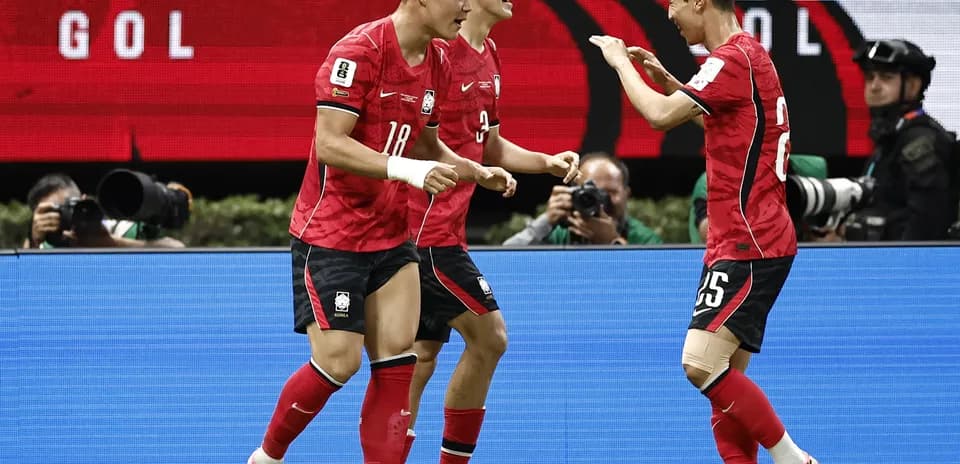 South Korea players celebrating a goal
