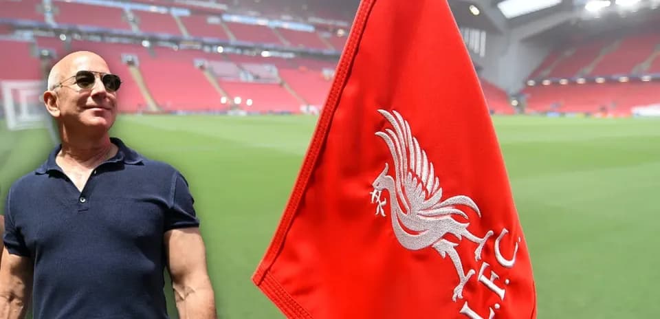 Person standing near Liverpool FC corner flag