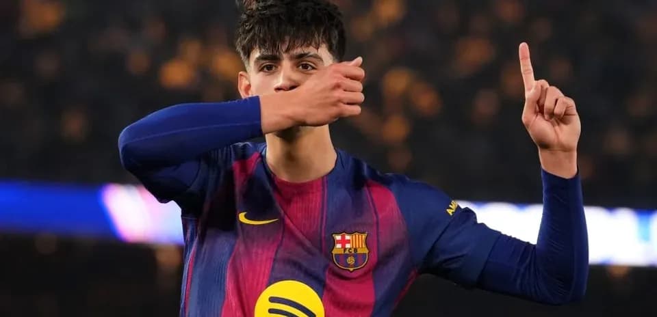 Barcelona player celebrating a goal during match