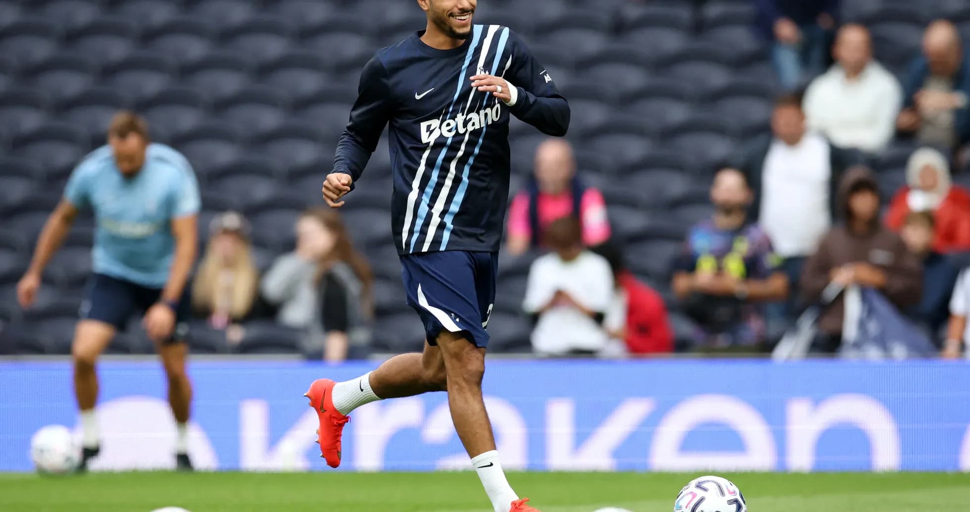 Player warming up before Tottenham match