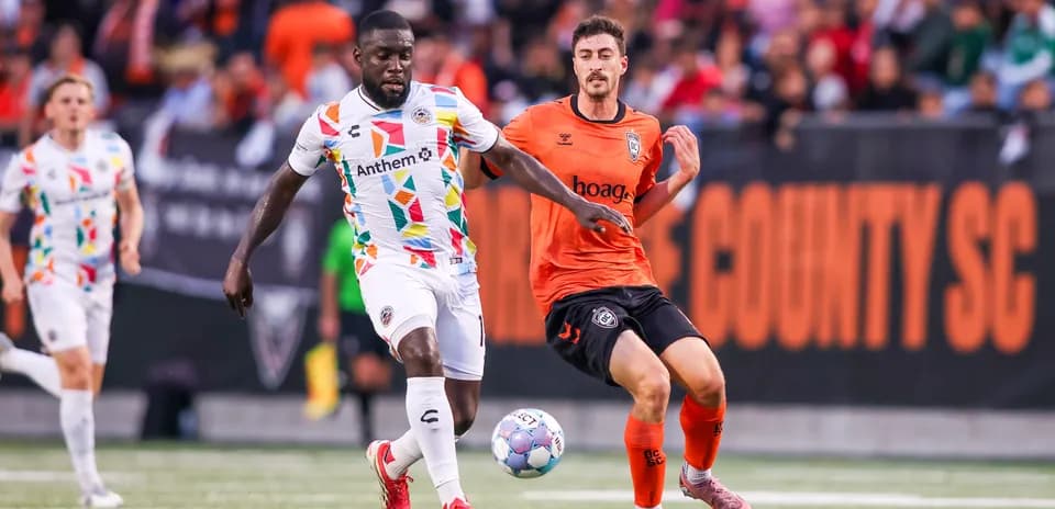 Player dribbling the ball during match