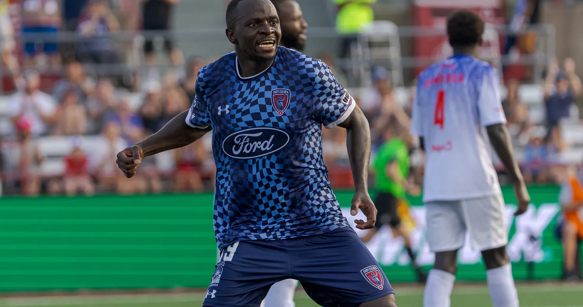 Indy Eleven player celebrating a goal