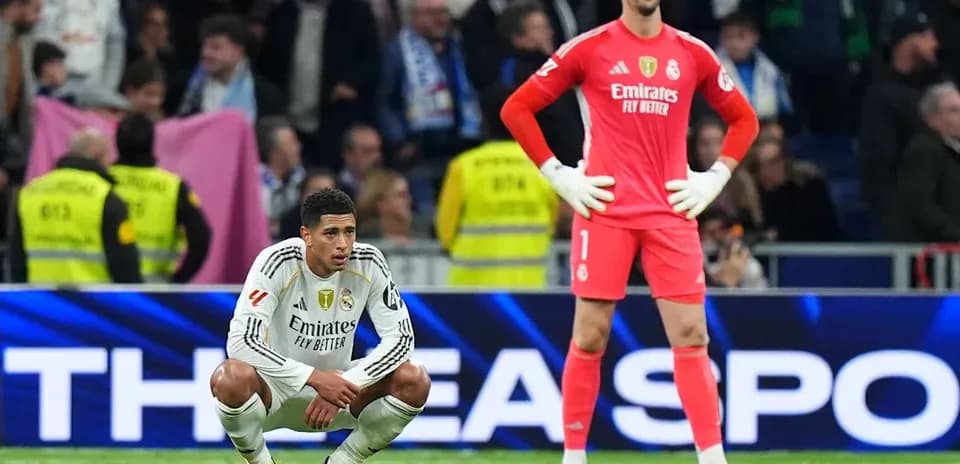 Real Madrid players on field after match conclusion