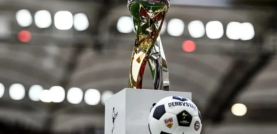 Franz Beckenbauer Supercup trophy with soccer ball