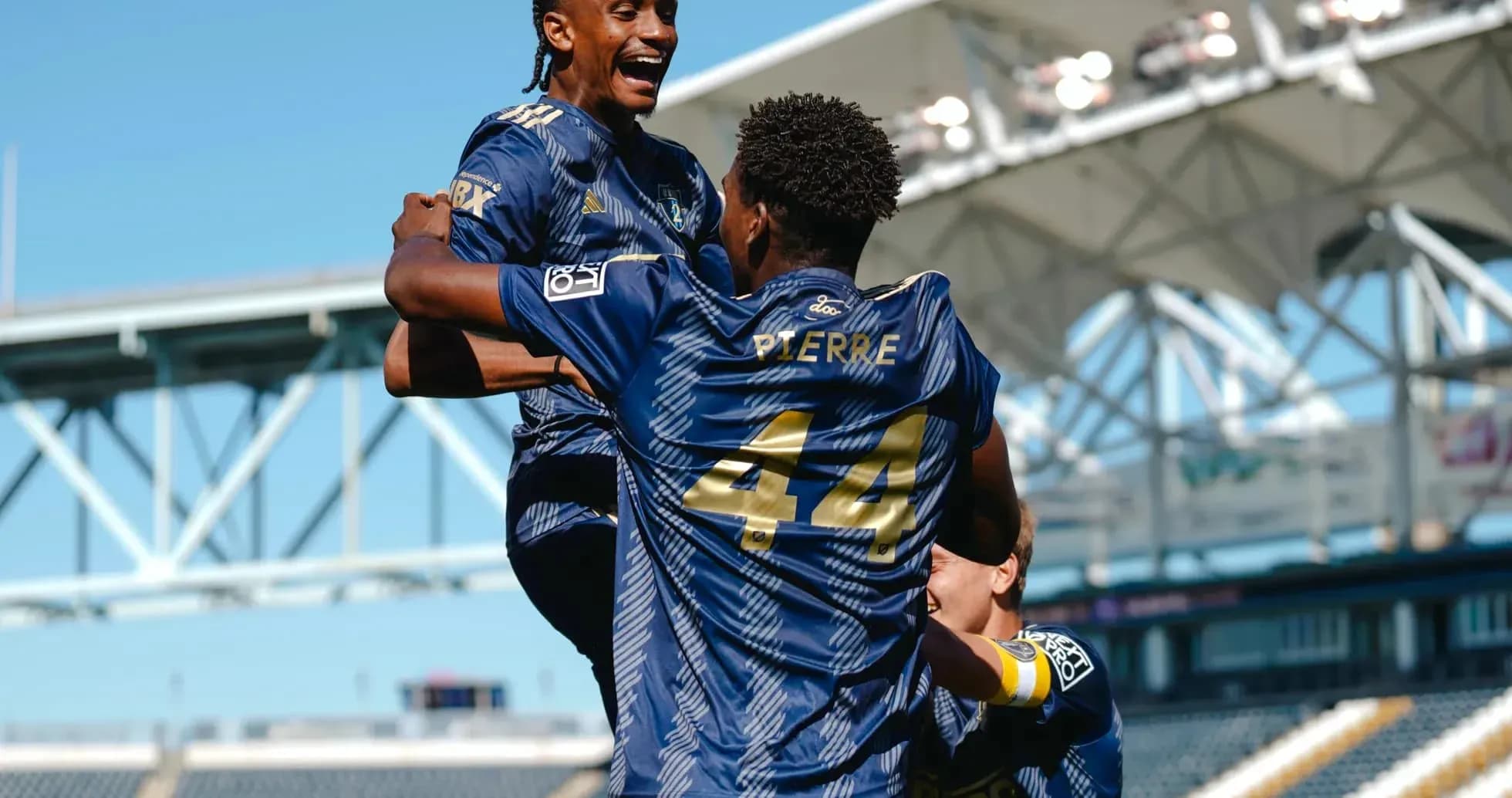 Philadelphia Union II players celebrating a goal