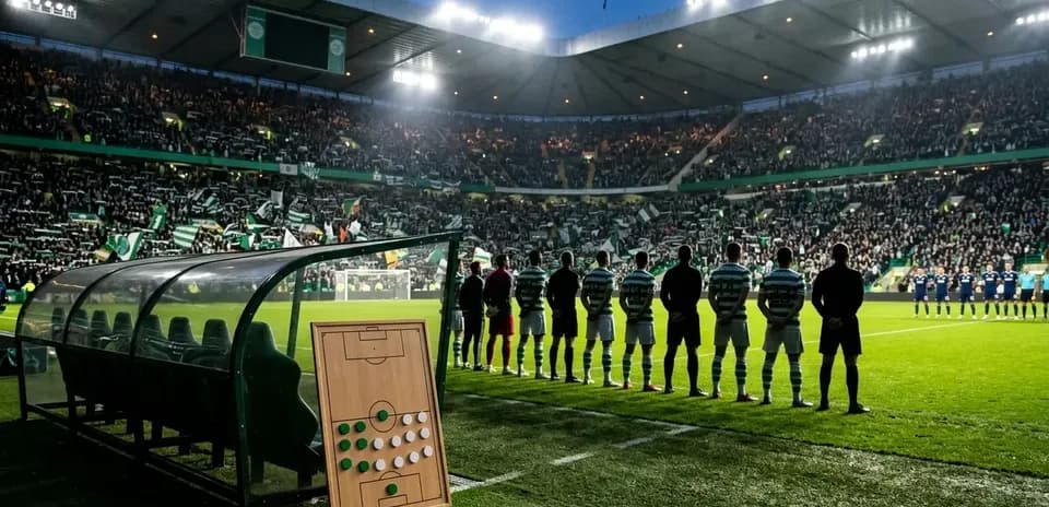 Celtic players lined up before UEFA match