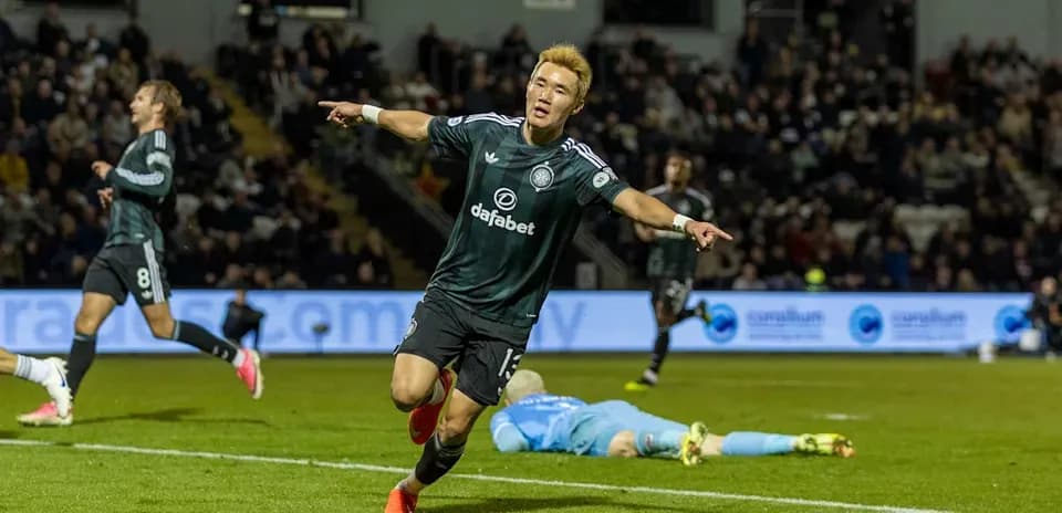 Player celebrating goal on the field during match