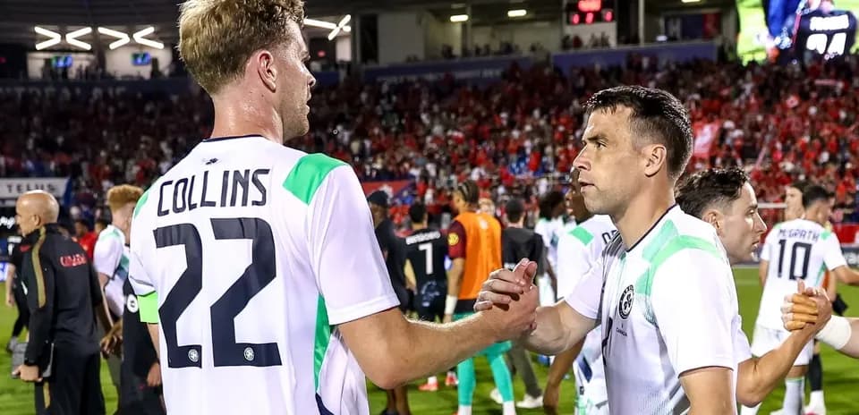 Players shaking hands after a match celebration