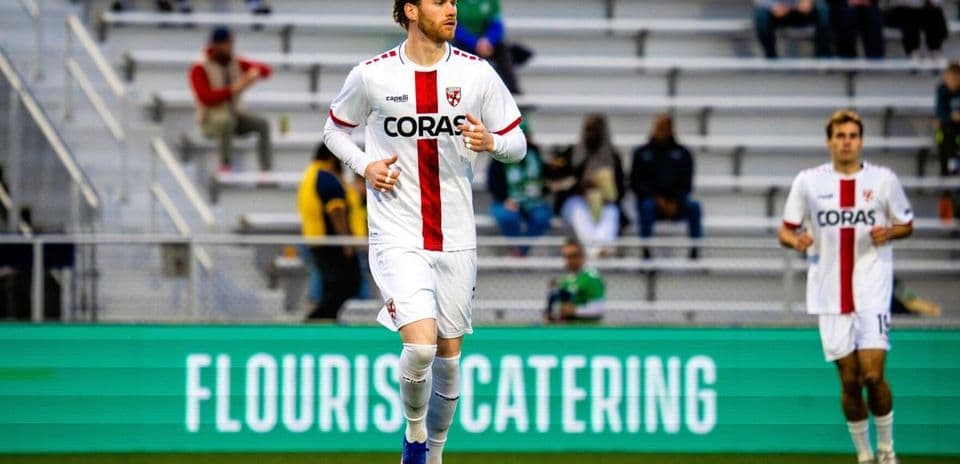 Player running on field during Loudoun United match