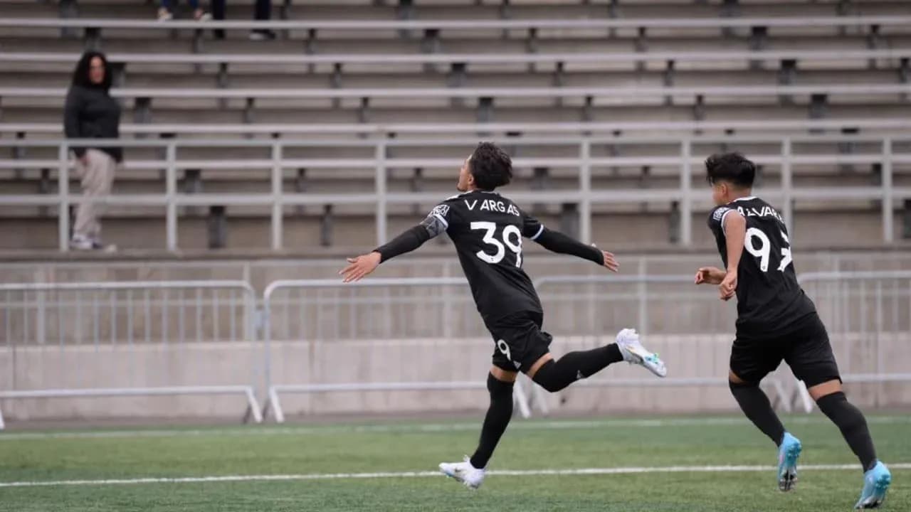 Player celebrating goal during Tacoma Defiance match