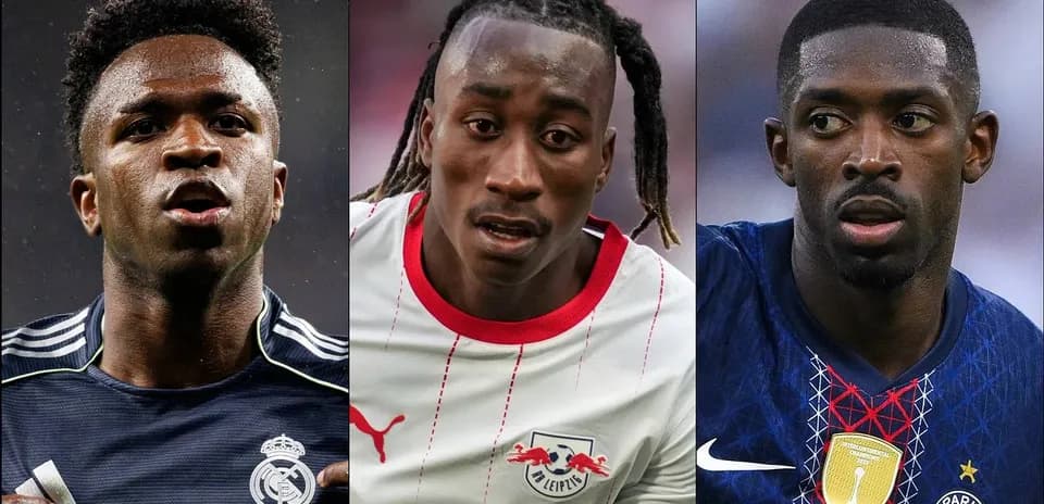 Three football players in action during matches