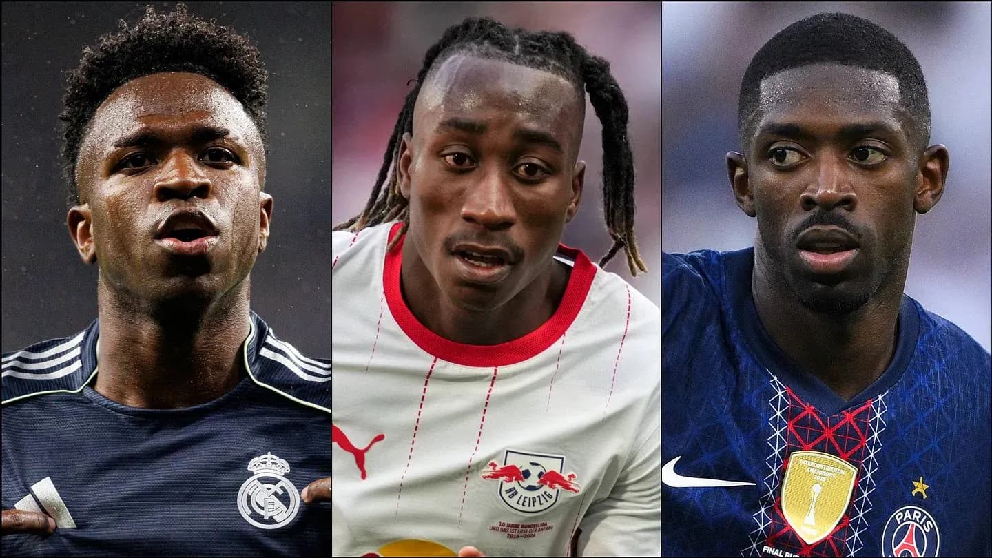 Three football players in action during matches