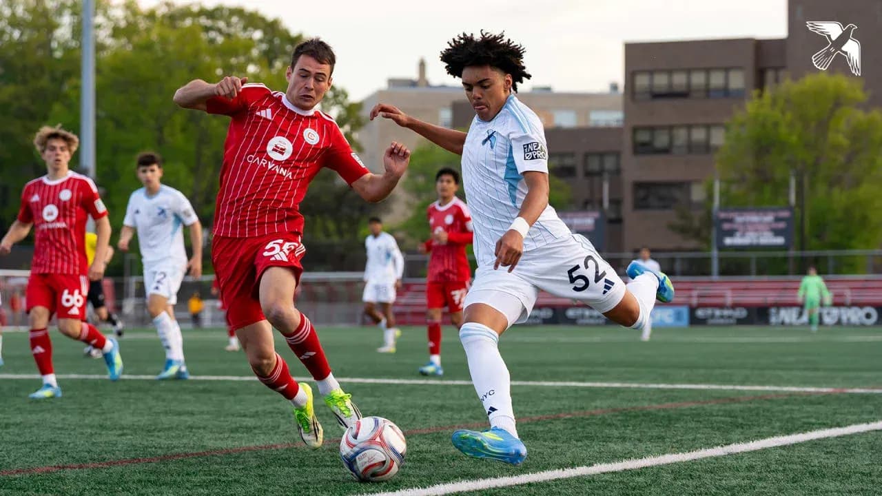 New York City II player challenges Chicago Fire II player