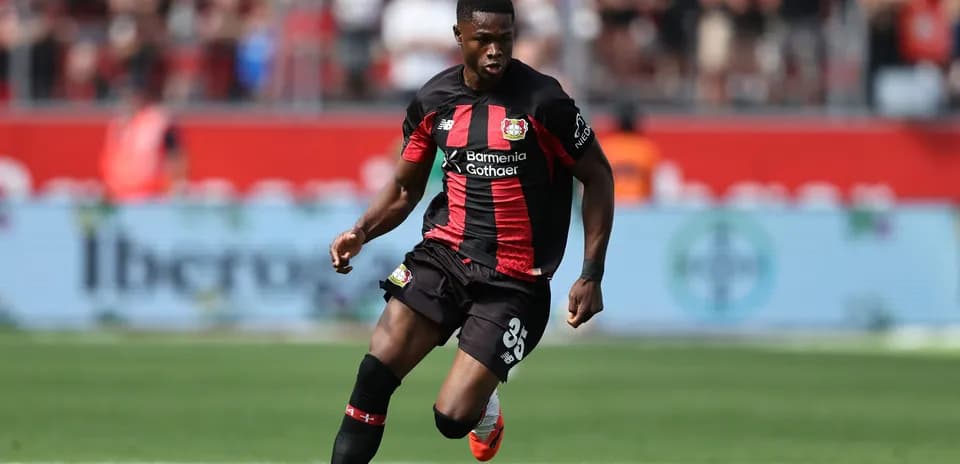 Player in action during a football match