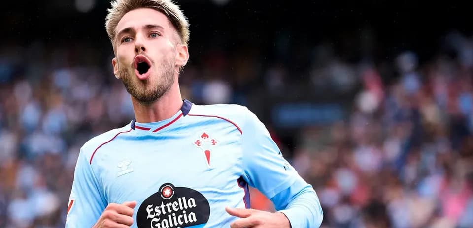 Celta Vigo player celebrating during match