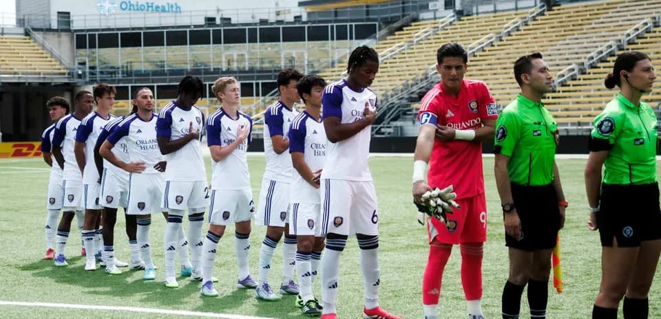 Orlando City II players lined up for match