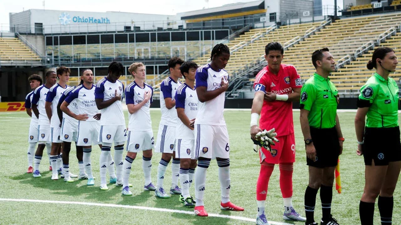 Orlando City II players lined up for match