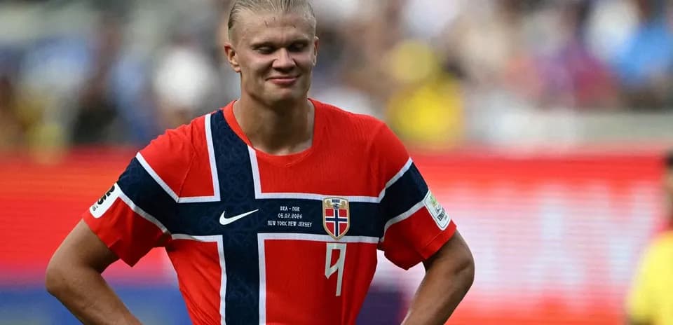 Player in Norway jersey during match action