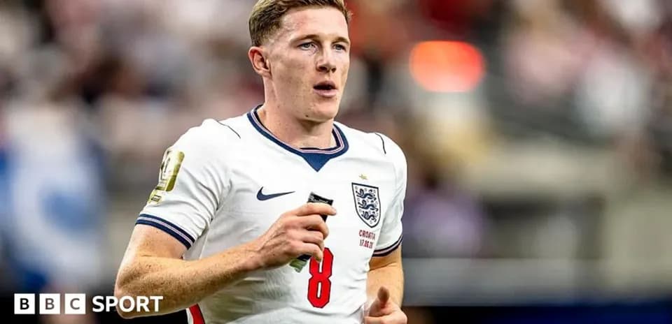 Player wearing England jersey during a match