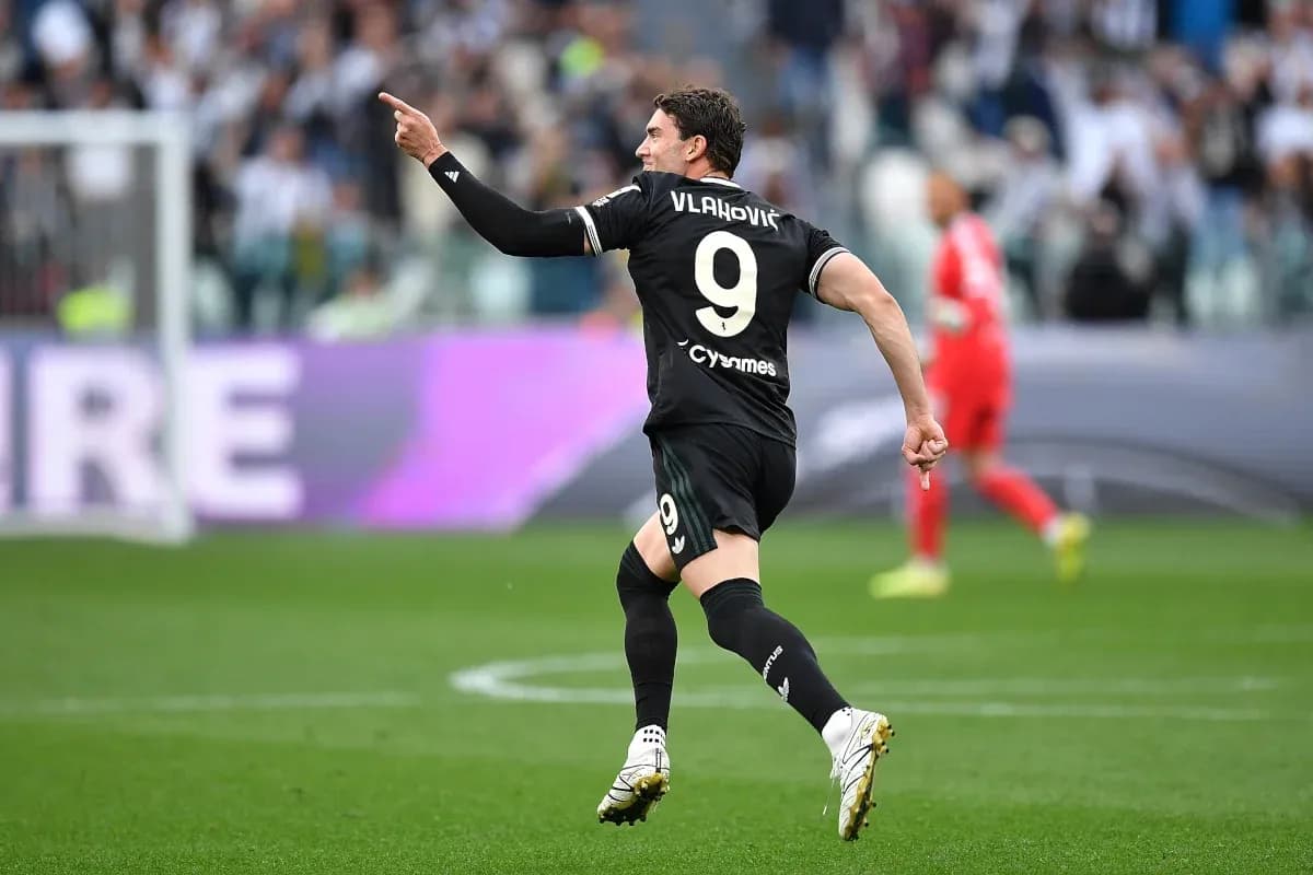 Dusan Vlahovic celebrating a goal for Juventus