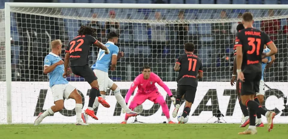 Goal attempt during Lazio vs AC Milan match