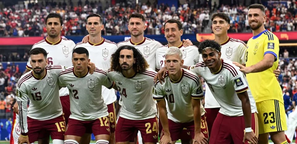 Spain national football team posing for a photo