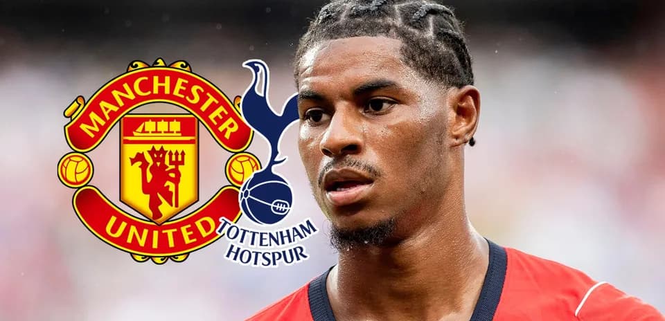 Player with Manchester United and Tottenham logos