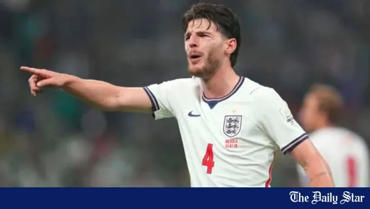 Player gesturing during England match against Mexico