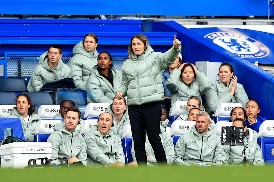 Chelsea coach giving instructions from the sidelines