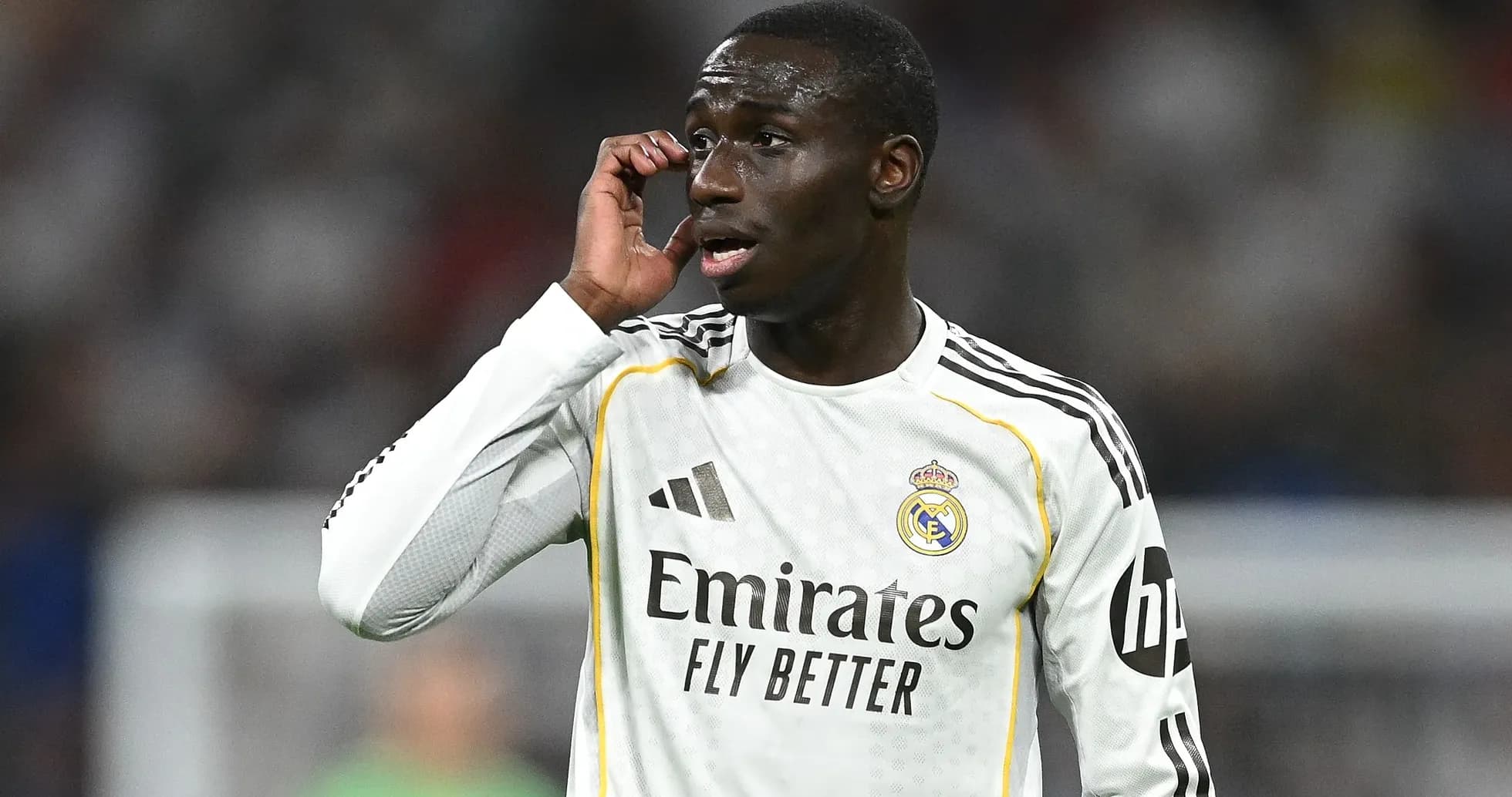 Player signaling during a match for Real Madrid