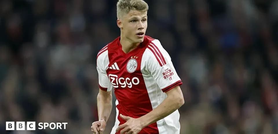 Ajax player running during a match