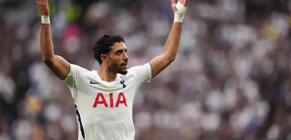 Player gesturing during a match for Tottenham