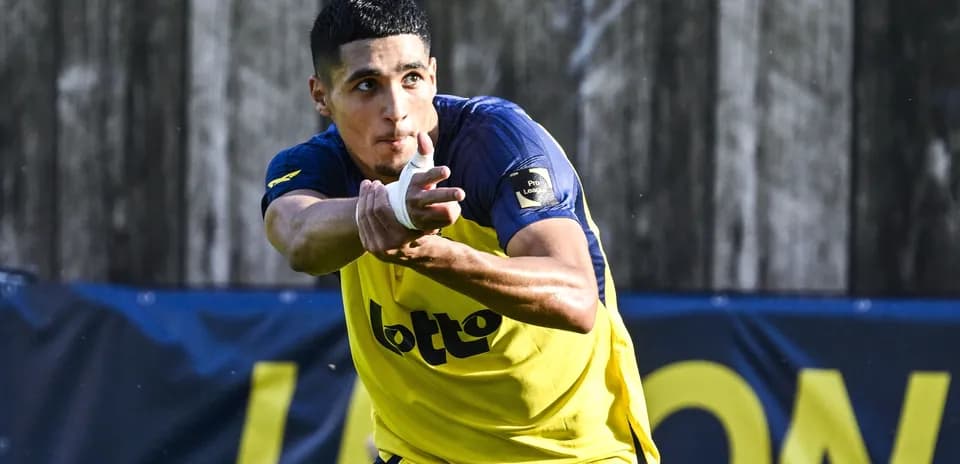Player performing a training drill with ball
