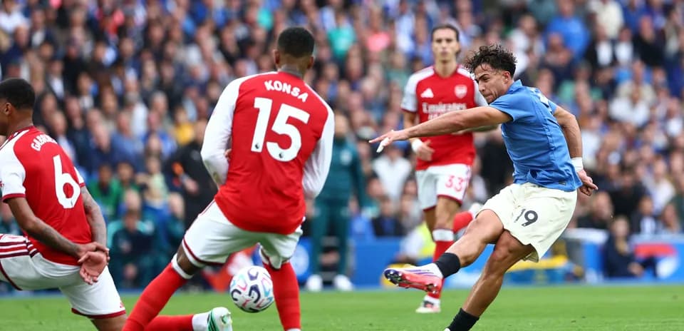 Player striking the ball during match action