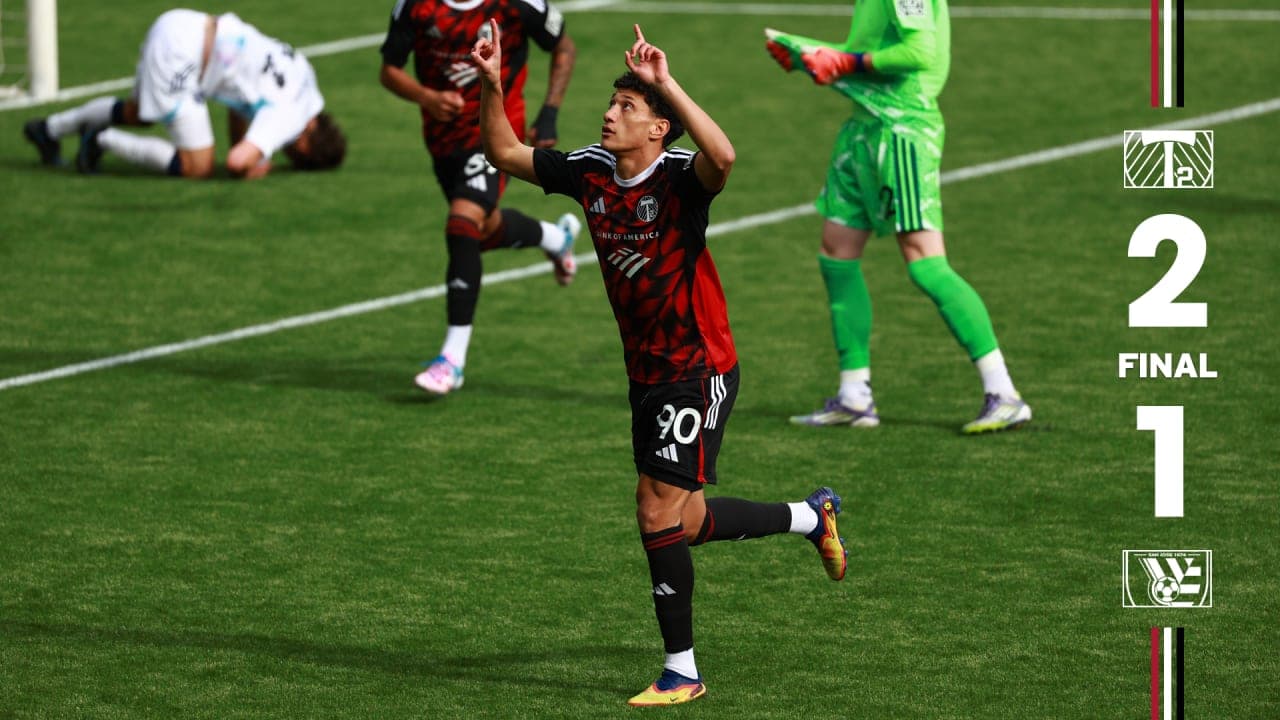 Player celebrating goal during Town vs Portland Timbers II