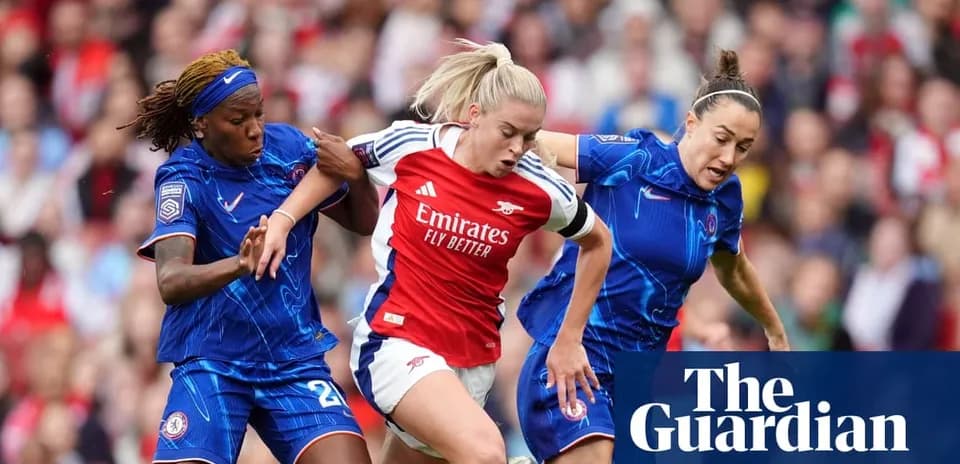 Two Chelsea players challenging Arsenal player for the ball