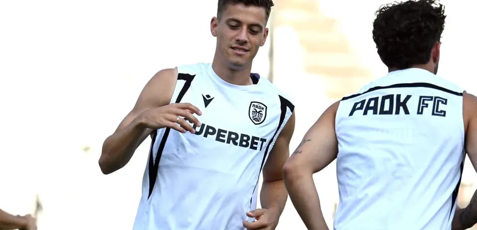 PAOK players training before Europa League match