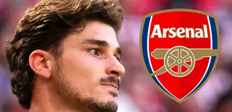 Player with Arsenal logo in background
