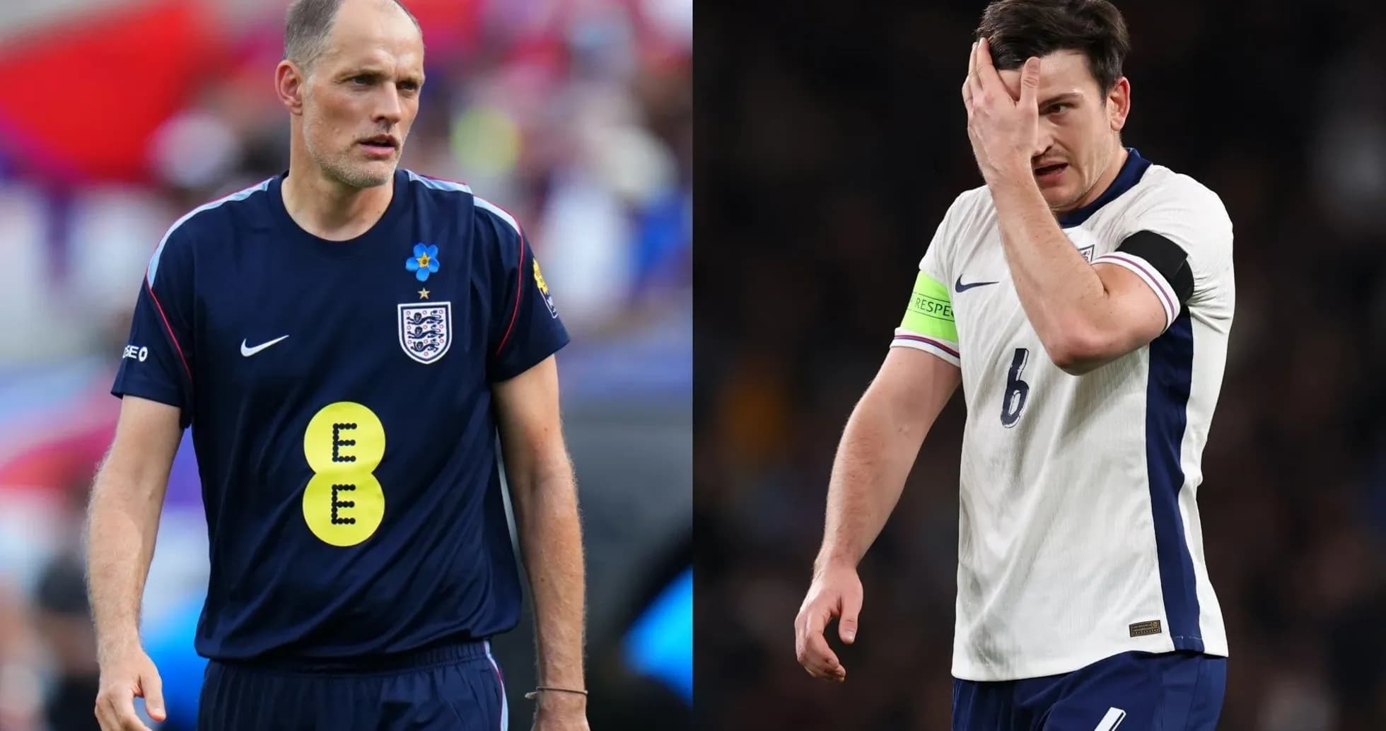 Two football players during a match in England