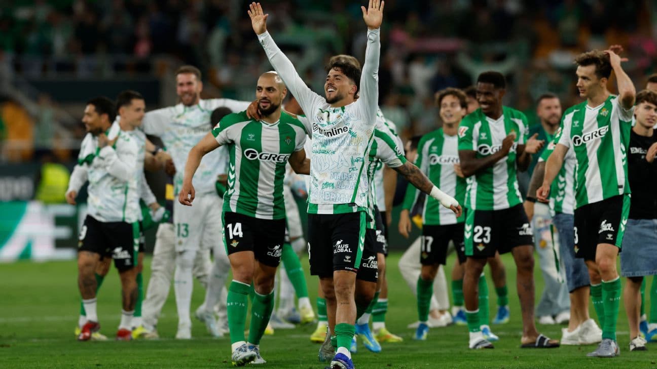Real Betis players celebrating a victory