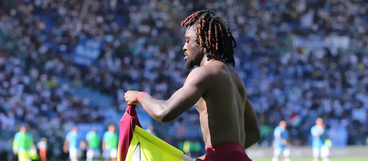 Player changing jersey during football match