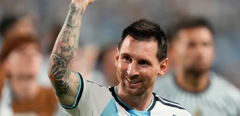 Lionel Messi celebrating during a match