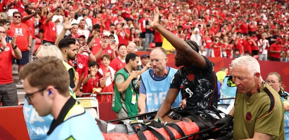 Player being stretchered off during a match