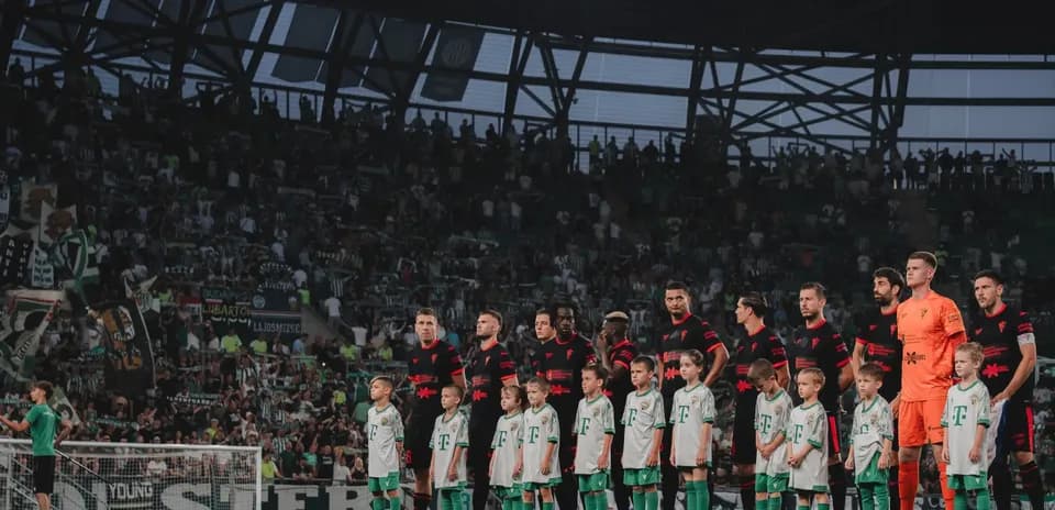 Gornik Zabrze and Ferencvarosi teams lineup