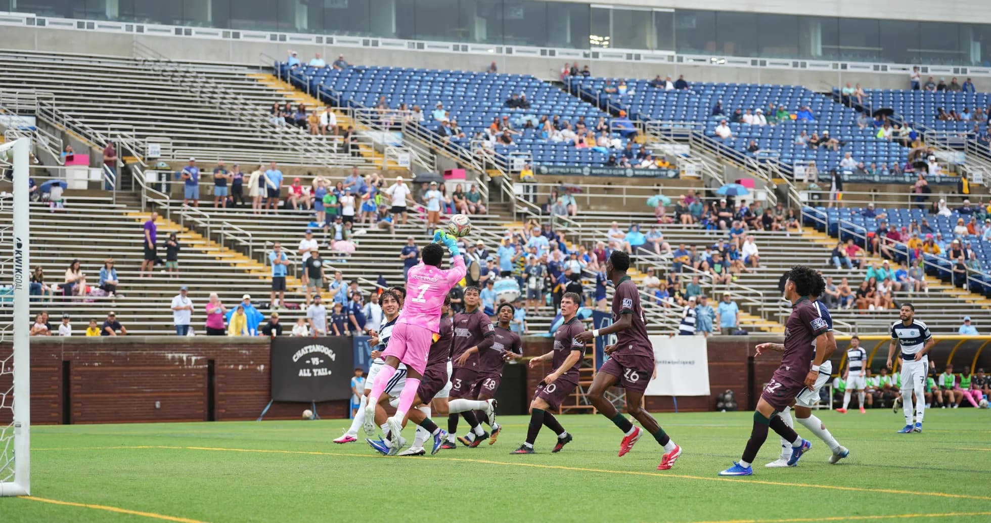 Goalkeeper making a save during the match